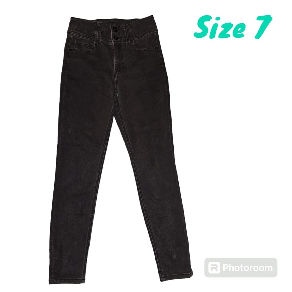 No Boundaries High Waisted Skinny Jeans Black Rock Emo Grunge Women Size 7